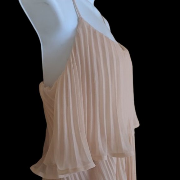 Peach Chiffon Dress with Full Skirt Size 10 NEW NWOT - Picture 3 of 6